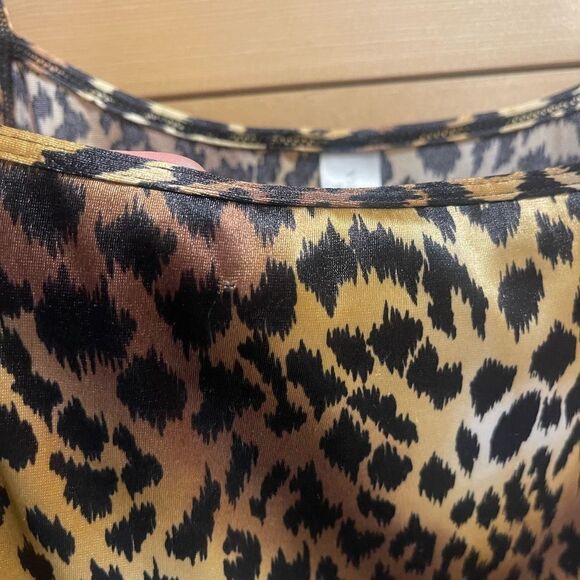 Vintage Victoria’s Secret Cami Chemise Mini Dress Small Leopard Print - Picture 3 of 6